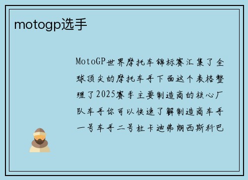 motogp选手